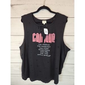 H.I.P. Conquer Women's Black Solid Crew‎ Neck Sleeveless Tank Top Size 3X NWT